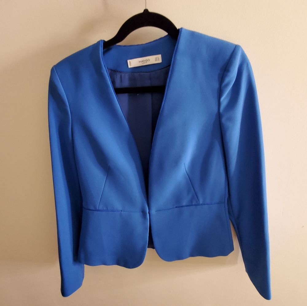 MANGO - Blue Blazer - Gunmetal Clip - US XS